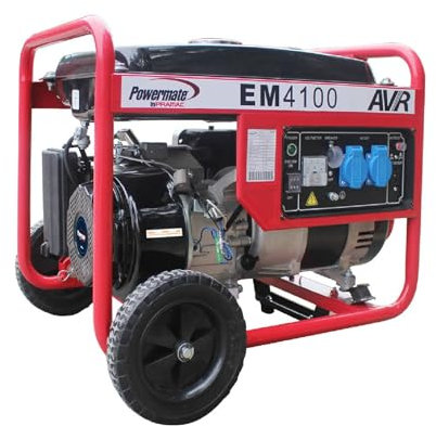Generatore EM 4100 motore OHV monofase con funzionamento a benzina e avviamento a strappo 3500 W