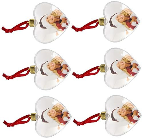 PRETYZOOM 6st Fotokugel-anhänger Innen Klare Fotokugeln Gravierbar Klare Ornamentkugeln Rahmen Ornamente Für Die Party Ornamente Zum Basteln Transparente Befüllbare Kugel Weiß Plastik