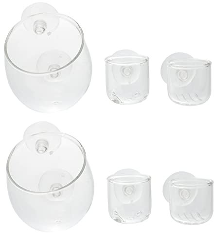 POPETPOP 6pcs Glass Waterweed Cup Redworm Cup Aquarium Plant Holder Suction Planter