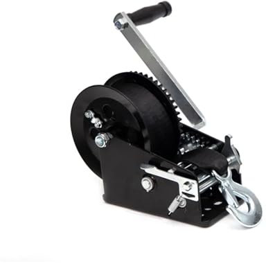 OUHFCASN Cabrestante de tracción Cabrestante Manual con Freno automático de Acero de 800 LB con elevación Vertical for Remolque de Barco Cabrestante Manual Ideal para Rescate de vehículos