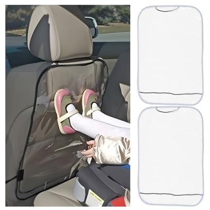 JNNJ 2 Stück Autositz-Schutzvorrichtungen, Transparenter Autositzschutz Rückenlehne, Kinder Rückenlehnenschutz Auto, Universelles Dekoratives Und Schützendes Zubehör Automobile(Grau Zierleiste)
