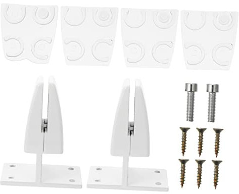 Lurrose Room Partition 2pcs Desktop Bezel Screen Clamps on Top Privacy Panel Desktop Stand Dividers Soundproof Desk Divider Bolt Furniture Partition Clamp Aluminum Alloy White