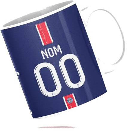 CS Mug club de football personnalisable avec nom numéro et logo - Idée cadeau fan de foot - Paris domicile 2025