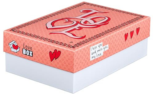 FALKEN Original StoryBox LOVE. 120 mm hoch DIN A4+ Made in Germany. Geschenkbox mit Deckel. Ideal für Erinnerungen, Fotos, Sammlungen, Bilder, Basteleien Aufbewahrungsbox Schachtel Allzweckbox