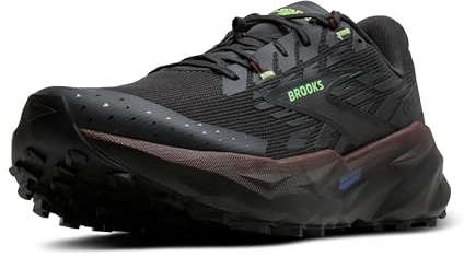 Brooks Men’s Cascadia 19 Mountain Trail Running Shoe, Phantom/Rum Raisin/Green, 12 UK