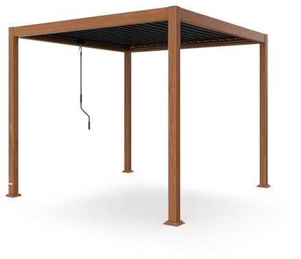 blumfeldt LuminaHaven - Pergola, 3x3m, Tetto Regolabile in Acciaio Zincato, Telaio in Alluminio, Resistente a Ruggine & UV, Pergola Bioclimatica per Giardino e Patio