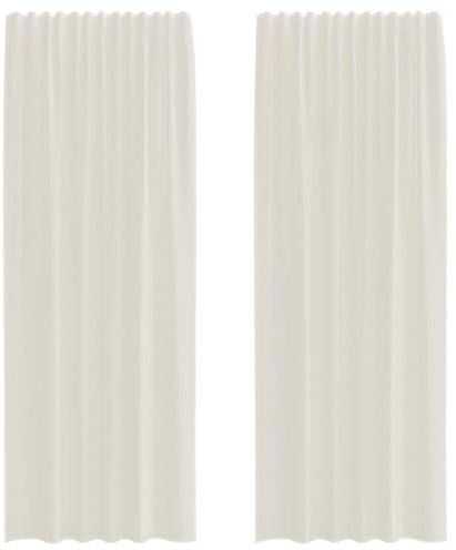vidaXL Voile Vorhänge mit Stangentaschen 2 STK. Creme