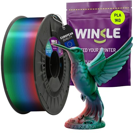 WINKLE Tricolor Silk PLA Filament 1.75mm Nordlicht, 1kg Spule, 3D Drucker | Kompatibel mit FDM Druckern, 3D-Druckmaterialien, Maßgenauigkeit +/- 0.03mm, Leicht zu Bedrucken, Limitierte Auflage