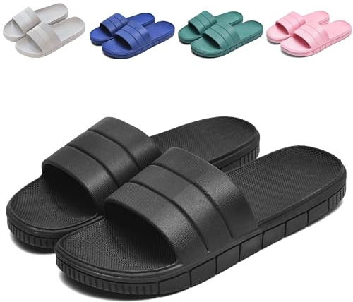 YoveGxlthrea Badeschuhe Damen Herren Hausschuhe Slippers Sommer Slide Pantoletten Badelatschen Strand Indoor/Outdoor Rutschfest Badeschlappen