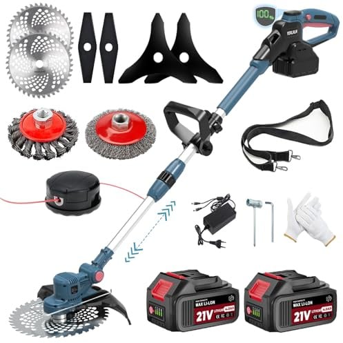 YEXLXLN Decespugliatore a Batteria 21V, Tagliaerba a Batteria 5 In 1