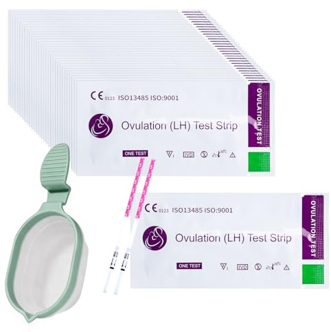 30 Ovulationstest Streifen mit Urinbecher Hochempfindliche Ovulationstests Kinderwunsch Fruchtbarkeitstest für Frauen 3MM LH Tests