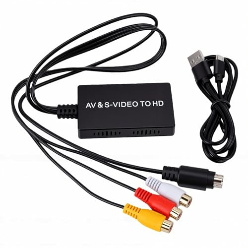 Yanmis Convertitore S Video da AV a HDMI, Adattatore AV a HDMI CVBS HD 1080P / 720P per Monitor HDTV, Plug and Play