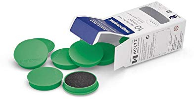 magnetoplan Premium Magnete Discofix standard | ØxH 30x8mm | 10 Stück, grün | Haftkraft: 0,7 kg | Magnete für Magnettafeln und Whiteboards | Kratzfreie Spezialbeschichtung | Leicht abnehmbar