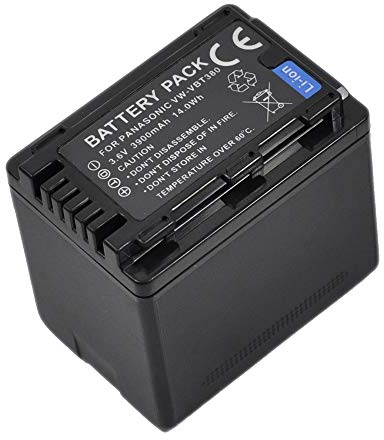 Amsahr, batteria di ricambio digitale per Panasonic VW-VBT380, serie HC-V, HC-V110, V130, V160, V180