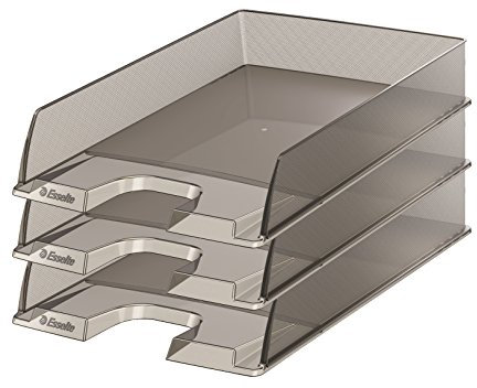Esselte Briefkorb, A4, 10er Pack, Grau Transparent, Europost, 623604