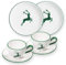 GMUNDNER KERAMIK Breakfast for two Classic Geschirrset grüner Hirsch Geschirr, handgemacht in Österreich