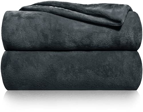 Gräfenstayn® Kuscheldecke flauschig & super weich - hochwertige Fleecedecke auch als Wohndecke, Tagesdecke, Sofadecke & Wohnzimmer geeignet - Überwurf Decke Sofa & Couch (Anthrazit, 240x220 cm)