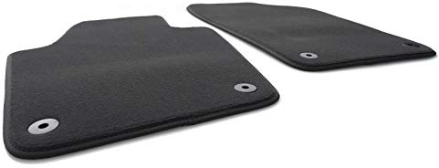 kh Teile Fußmatte passend für VW Polo V 2009-2017 Velours Matten in Premium Qualität Autoteppiche 2-teilig Vorn Schwarz