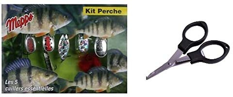 MEPPS Barsch Set Spinner Kit + gratis Angelschere