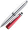 Livepac-Office 5x Touchpen Kugelschreiber/mit LED Licht und Touchscreenstift/silber-rot