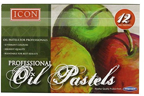 Icon Professional Öl Pastell, 12er Pack, Verschiedene lebendige Farben