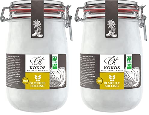 Ölmühle Solling Kokosöl - Bio & Naturland & Fair - im Bügel-Glas 2x1000ml Set