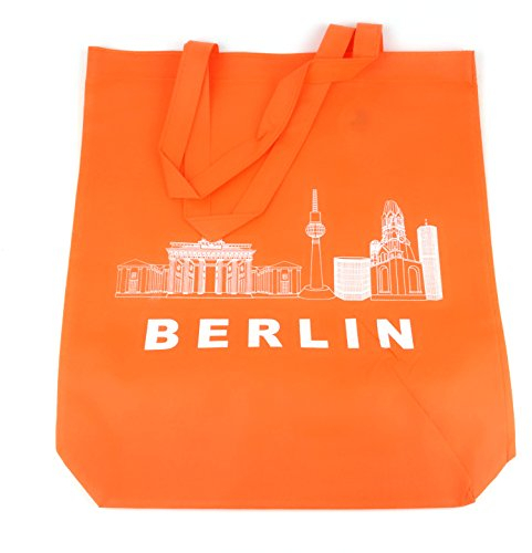Starlet24 Berlin Jutebeutel Hipster Tasche Shopper Stofftasche Einkaufstasche Freizeittasche Beutel Souvenir Andenken Einkaufsbeutel #100927 Orange