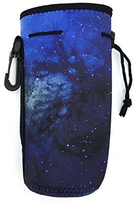 Wommty Neoprene 20Oz Insulated Water Drink Bottle Cooler Bottle Carrier Cover Sleeve Tote Bag with Carrying Handle and Plastic Backpack Hook (Purple Sky)