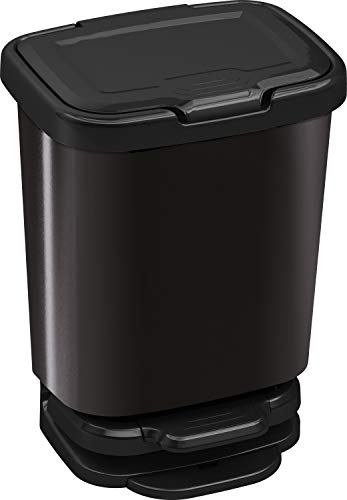 M home by Mazzei Mondex - Poubelle de Cuisine à Pédale 20L - Système Soft Closing, Fermeture Douce - Noir - Idéale Cuisine, Salle de Bain, Cellier - Fabriquée en Italie