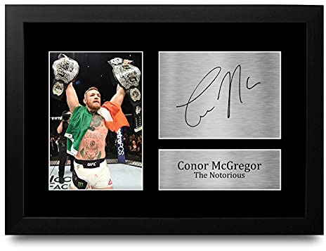 HWC Trading Conor Mcgregor A4 Gerahmte Signiert Gedruckt Autogramme Bild Druck-Fotoanzeige Geschenk Für Ufc Fans