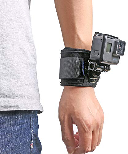 SUREWO Wrist Strap Mount Compatible with GoPro Hero 13/12/11/10/9/8/7/(2018/6/5 Black,DJI Osmo Action 5 Pro/4/3,Insta360 ONE R,APEMAN/Crosstour/AKASO/Campark and More