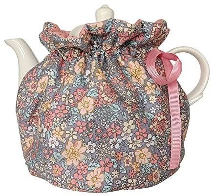 Weihnachtsmotiv Baumwolle Teekanne gemütlich, Vintage dekorativ, staubdicht mit Isolierkissenum Tee warm zu halten Küche Zuhause Dekoration für Mutter Ehefrau Freunde (rot)