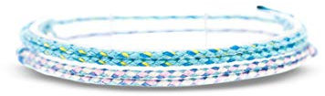 Made by Nami Surfer Fußband 2-er Set Damen & Herren - Dünnes Boho Hippie Fußkettchen geflochten- Handmade Strand Festival Accessoires - 100% Wasserfest & Verstellbar (Baby Blue Set)