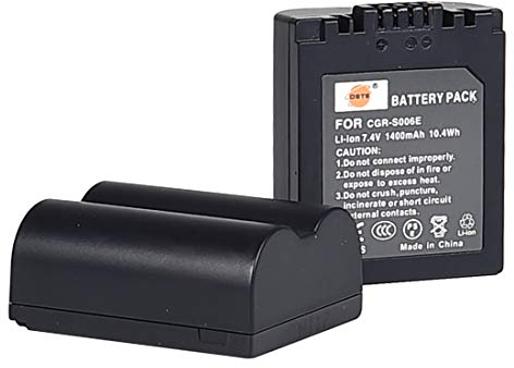 DSTE 2PCS CGR-S006E (1400mAh/7.4V) Battery Compatible with Panasonic Lumix DMC-FZ30 DMC-FZ50 DMC-FZ28 DMC-FZ18 DMC-FZ8 DMC-FZ38 DMC-FZ35