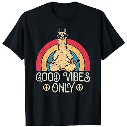 Lama Alpaka beim Yoga - Good Vibes Only Vintage T-Shirt