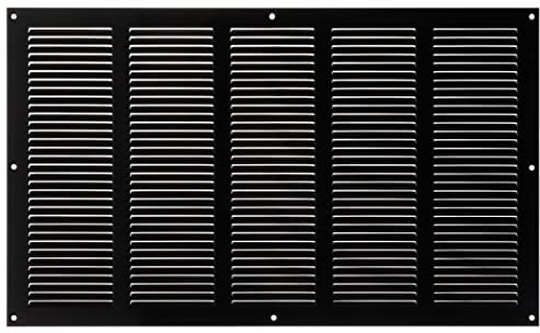 500x300mm Noir Métal Grille de Ventilation - Grille D'aération avec Moustiquaire