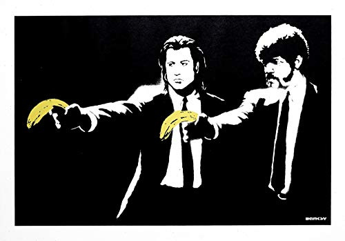 Banksy Poster Artiste Pulp Fiction Banana Tarantino Travolta L. Jackson