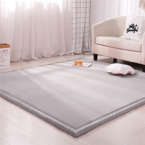 Fancytan Spielmatte Krabbelmatte Baby Kinder Matte, Extra Dick 3cm Faltbar, Teppich Kinder Krabbeldecke Weiche rutschfest Tatami kinderzimmer Deko, Altes Grau, Grösse: 100x200cm