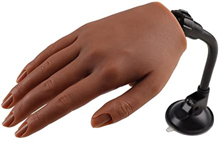 KnowU Silicone Main D'entrainement Manucure, Fausse Main avec Support, Main D Entrainement Pour Ongle, Acrylique Ongles Pratique Mains, Belle Pratique Des Ongles Moule à Main. Couleur 5# droit