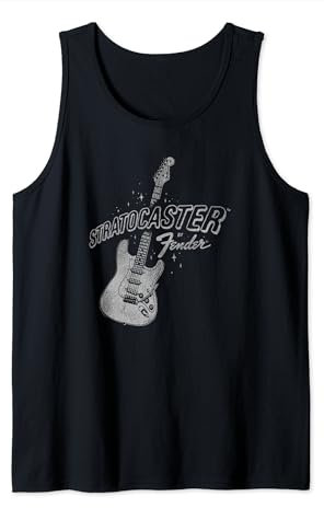 Fender Stratocaster Sparkling Guitar Vintage Poster Canotta