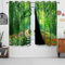 Uiiooazy Gardinen Waldmotiv, Vorhänge Grün Blätter Blumenmuster Bunt REH Tiere Schattierungsvorhänge Thermovorhang Polyester Verdunkelungsvorhänge mit Ösen für Schlafzimmer Wohnzimmer, 140x145cm