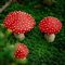 ZYWUOY 3 Stück Gartenpilz-Deko-Statuen, Garten-Leuchtende Pilz-Ornamente, Harz Fliegenpilz, Outdoor-Statuen, Rote Kappe Pilze, für DIY Potting Deko Micro Landschaft Statue
