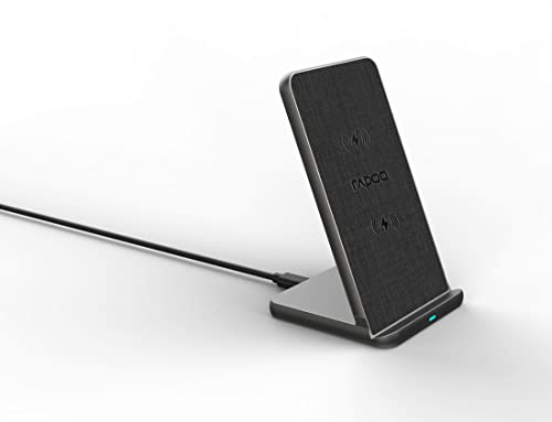 Rapoo XC360 kabelloses 15W Induktionsladegerät für Smartphone, Ladegerät für iOS und Android (z.B. iPhone, AirPod, Samsung), flach, Qi-Laden, Schnellladen, Überladeschutz, grau