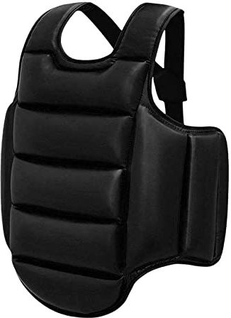 Ronyme Karate Guard Brustschutz Körperschutz Pad Taekwondo Protektor Weste für Sanda, schwarz S