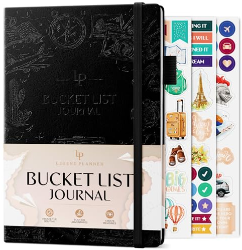Legend Bucket List Journal - Das ultimative Notizbuch zum Planen von Abenteuern, Reisen, Zielen & Erlebnissen - Bucketlist-Buch für Paare (Schwarz)
