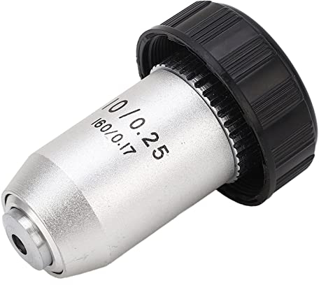 Obiettivo 10X, Obiettivo Acromatico 10X Obiettivo per Microscopio Biologico con Interfaccia RMS Standard con Microscopi Trinoculari Alti e Composti