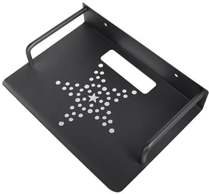 Wandhalterung Aufbewahrung TV Box Router Regal Set-Top-Box Halterung Halter Mini-PC DVD-Player Ständer Rack Aluminium einlagiger Platz (Farbe: Schwarz 20 x 16 cm)