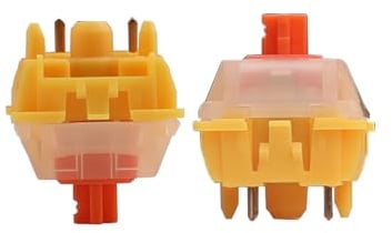 kakiwutj Interruptores de Teclado lineales Gateron Curry Interruptores 90 Piezas 50 g pre lubricados interruptores de 5 Pines para Teclado mecánico de Juegos con resortes de 15 mm