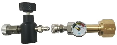 Sodawasser CO2 Zylinder Tankstelle Nachfülladapter Connector CGA320 von Big Co2 Tank zum Befüllen kleiner Flasche