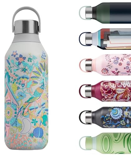 Chilly's Series 2 Gourde - Bouteilles isothermes en Acier INOX avec Double paroi, col Souple et poignée de Transport - Liberty - Tropical Trails, 500ml